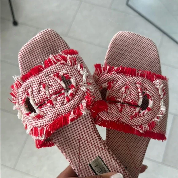 Women's Pink and Red Slide Sandals- 42 - Picture 3 of 3